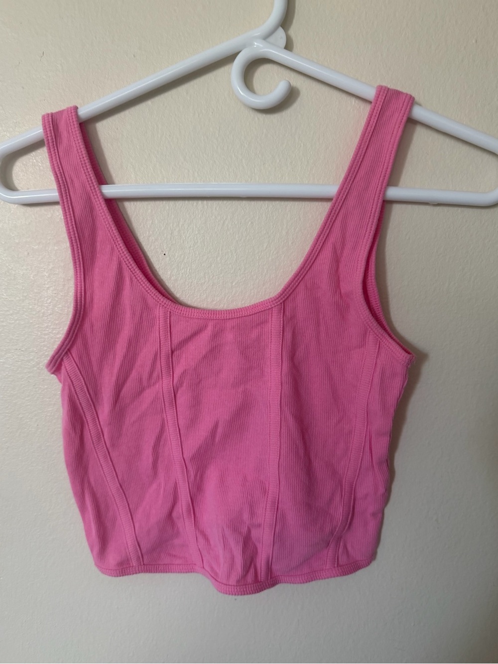 PacSun Pink Ribbed Crop Tank Top